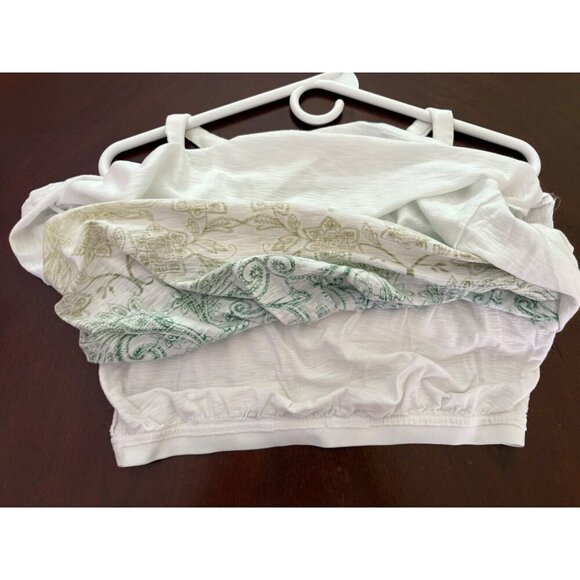 Athleta White Paisley Print Colorful Racerback Athletic Tank Size Small Tall - Picture 3 of 10